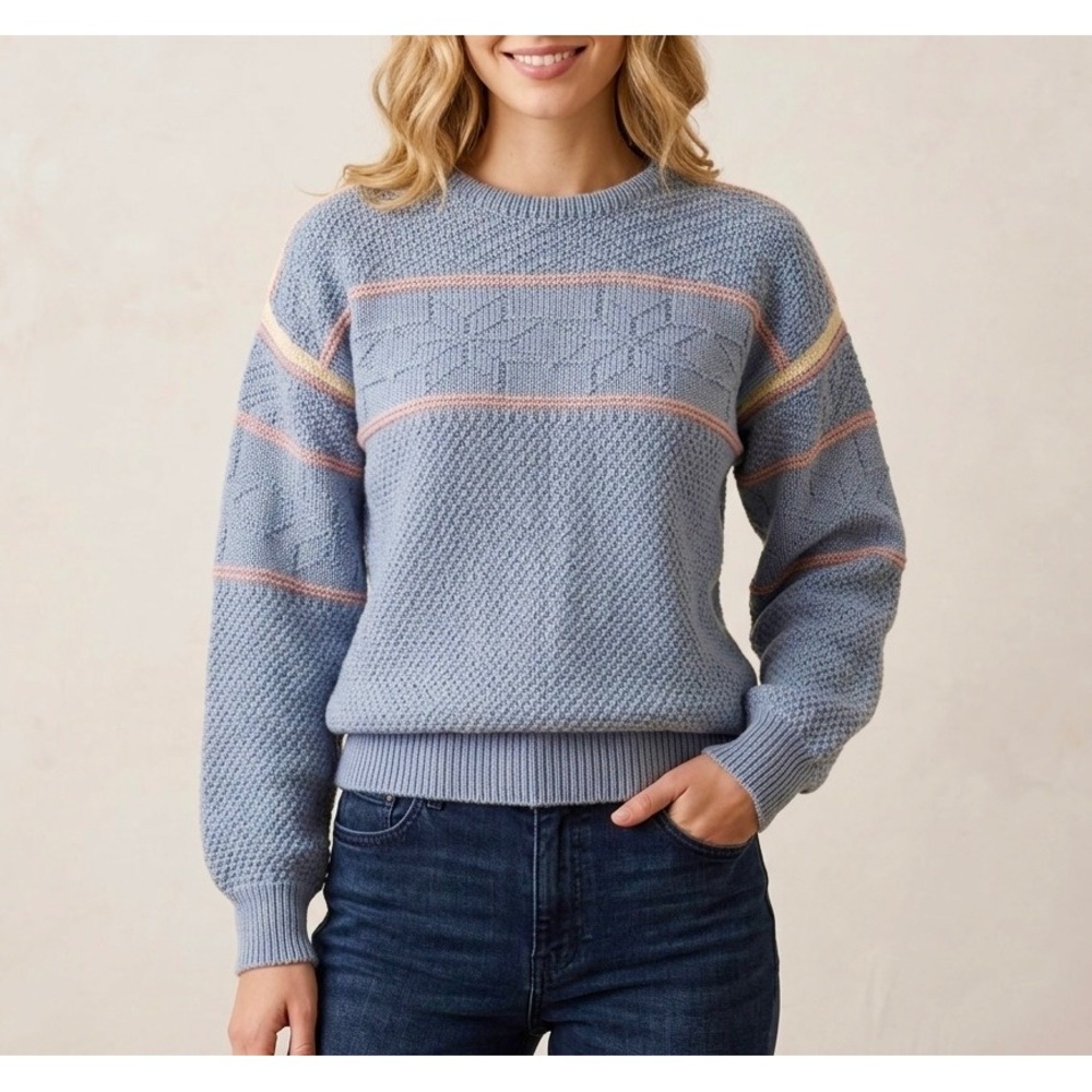 Dale of Norway Sweater Pure New Wool‎ Nordic Blue Snowflake XL 54